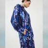 Best deal 👏 Karen Millen Midnight Chaos Woven Tunic 🌟 -Occasionwear Popular Store bkk01053 blue xl