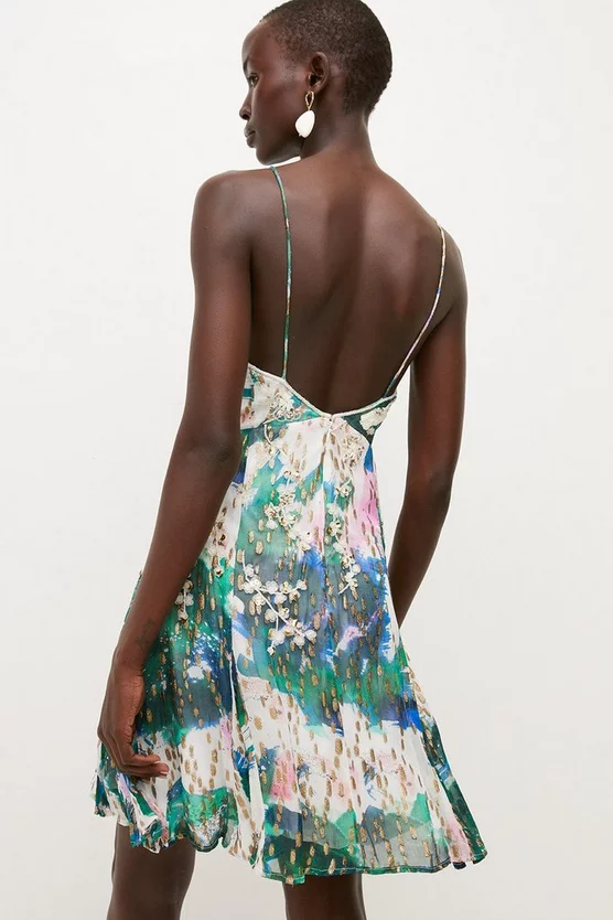 Outlet ๐ Karen Millen Abstract Print Applique Detail Halter ๐ Dress - ivory ๐ 7 Outlet ๐ Karen Millen Abstract Print Applique Detail Halter ๐ Dress - ivory ๐ - Image 5