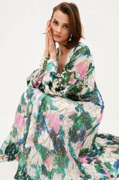 New ✨ Karen Millen Abstract Print & Applique Detail Woven Maxi - ivory 🤩 -Occasionwear Popular Store bkk01196 ivory xl 1