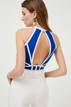Cheapest 🥰 Karen Millen Bandage Knit Contrast Halter Top 😀 12 Cheapest 🥰 Karen Millen Bandage Knit Contrast Halter Top 😀 -Occasionwear Popular Store bkk01214 cobalt xl 2