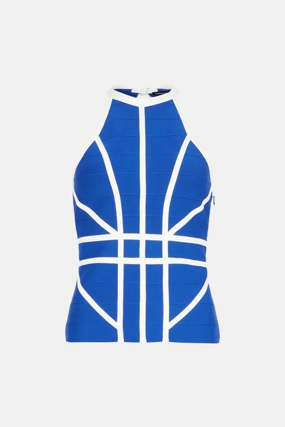 Cheapest 🥰 Karen Millen Bandage Knit Contrast Halter Top 😀 6 Cheapest 🥰 Karen Millen Bandage Knit Contrast Halter Top 😀 - Image 4