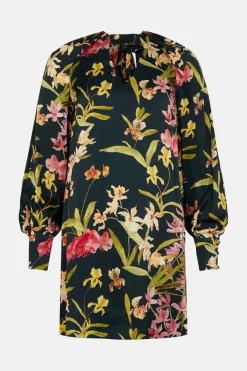 Cheap ❤️ Karen Millen Floral Print Tie Detail Woven Shift 👗 Dress 😉 -Occasionwear Popular Store bkk01266 floral xl 3