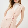 New โ๏ธ Karen Millen Compact Stretch Belted Sleeveless Jacket - blush ๐ 2 New โ๏ธ Karen Millen Compact Stretch Belted Sleeveless Jacket - blush ๐ -Occasionwear Popular Store bkk01314 blush xl