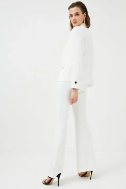 Wholesale π Karen Millen Compact Stretch Button Detail Flared Trousers - ivory π― 9 Wholesale π Karen Millen Compact Stretch Button Detail Flared Trousers - ivory π― -Occasionwear Popular Store bkk01342 ivory xl 2