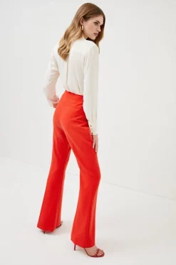 Hot Sale ๐ฅ Karen Millen Compact Stretch Button Detail Flare Trousers - red ๐ฅ 9 Hot Sale ๐ฅ Karen Millen Compact Stretch Button Detail Flare Trousers - red ๐ฅ -Occasionwear Popular Store bkk01343 red xl 2