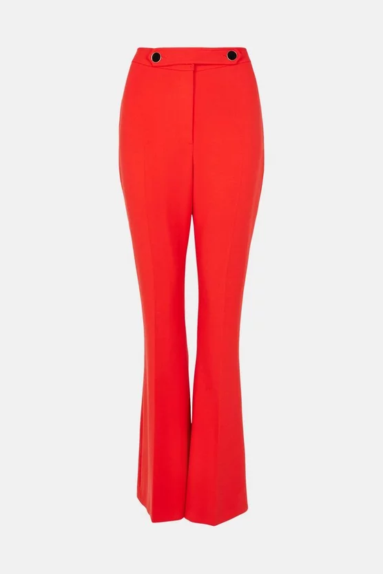 Hot Sale ๐ฅ Karen Millen Compact Stretch Button Detail Flare Trousers - red ๐ฅ 6 Hot Sale ๐ฅ Karen Millen Compact Stretch Button Detail Flare Trousers - red ๐ฅ - Image 4