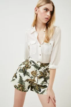 Deals 🔔 Karen Millen Vintage Toile Cotton Sateen Short - floral ✔️