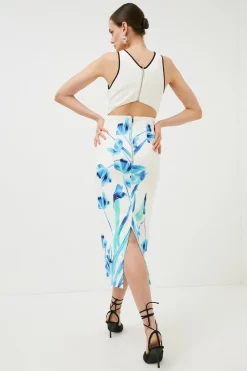 Best Sale ❤️ Karen Millen Chaos Cut Out Woven Pencil 👗 Dress - white ⭐ -Occasionwear Popular Store bkk01427 white xl 3