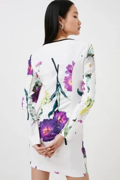 Wholesale 🎉 Karen Millen Floral Figure Form Zip Front Woven 👗 Dress 🤩 -Occasionwear Popular Store bkk01448 floral xl 2