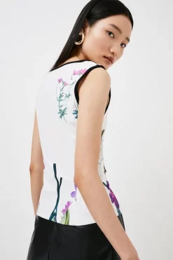 Best reviews of 🔥 Karen Millen Floral Figure Form Zip Front Bodice Top 👏 -Occasionwear Popular Store bkk01449 floral xl 2