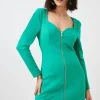 Promo 😀 Karen Millen Figure Form Zip Front Woven Sleeved 👗 Dress 🛒 1 Promo 😀 Karen Millen Figure Form Zip Front Woven Sleeved 👗 Dress 🛒 -Occasionwear Popular Store bkk01453 green xl