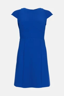 Discount ✔️ Karen Millen Figure Form Cap Sleeve Woven 👗 Dress 🎉 -Occasionwear Popular Store bkk01455 cobalt xl 3