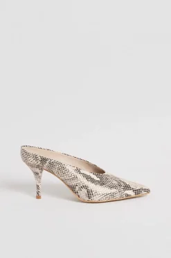 New ✔️ Karen Millen Leather Pointed Heeled Mule - snake ✨