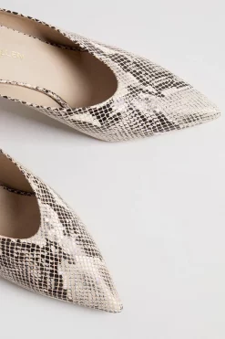 New ✔️ Karen Millen Leather Pointed Heeled Mule - snake ✨ -Occasionwear Popular Store bkk01568 snake xl 2