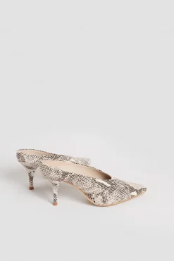 New ✔️ Karen Millen Leather Pointed Heeled Mule - snake ✨ -Occasionwear Popular Store bkk01568 snake xl 3