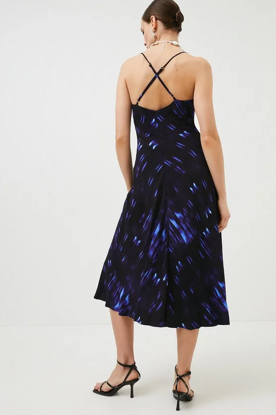 Buy โ๏ธ Karen Millen Relentless Satin Back Crepe Woven Slip ๐ Dress - blue ๐ 8 Buy โ๏ธ Karen Millen Relentless Satin Back Crepe Woven Slip ๐ Dress - blue ๐ - Image 6
