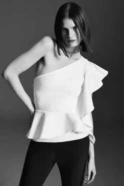 Best Pirce 👍 Karen Millen Drama Frill Bandage Knit Top 😍