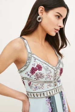 New β¨ Karen Millen Petite Floral Bead & Embroidered Woven Maxi π 7 New β¨ Karen Millen Petite Floral Bead & Embroidered Woven Maxi π -Occasionwear Popular Store bkk01606 floral xl 1