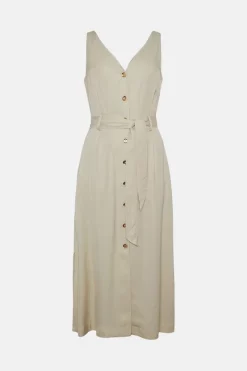 Best Sale 😀 Karen Millen Linen Viscose Woven Midi 👗 Dress 👍 10 Best Sale 😀 Karen Millen Linen Viscose Woven Midi 👗 Dress 👍 -Occasionwear Popular Store bkk01617 ecru xl 3