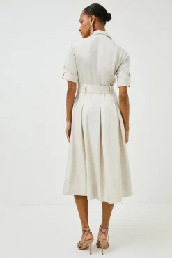 Budget ๐ Karen Millen Linen Viscose Woven Midi ๐ Shirt ๐ Dress ๐ 9 Budget ๐ Karen Millen Linen Viscose Woven Midi ๐ Shirt ๐ Dress ๐ -Occasionwear Popular Store bkk01623 ecru xl 2