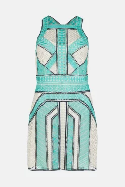 Outlet 🔔 Karen Millen Geo Guipure Embroidered Mini - mint 😉 10 Outlet 🔔 Karen Millen Geo Guipure Embroidered Mini - mint 😉 -Occasionwear Popular Store bkk01649 mint xl 3
