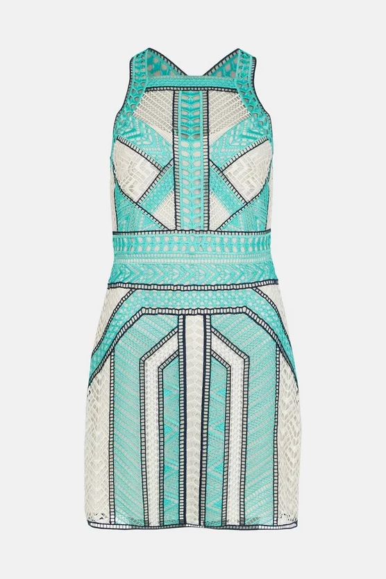 Outlet 🔔 Karen Millen Geo Guipure Embroidered Mini - mint 😉 6 Outlet 🔔 Karen Millen Geo Guipure Embroidered Mini - mint 😉 - Image 4