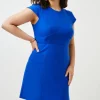 Best reviews of 🌟 Karen Millen Plus Size Figure Form Cap Sleeve Woven 👗 Dress - cobalt 😉 -Occasionwear Popular Store bkk01668 cobalt xl
