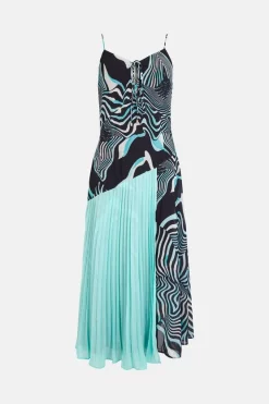 Brand new 🌟 Karen Millen Distorted Zebra On Pleats Strappy Woven Midi 🎁 -Occasionwear Popular Store bkk01807 zebra xl 3