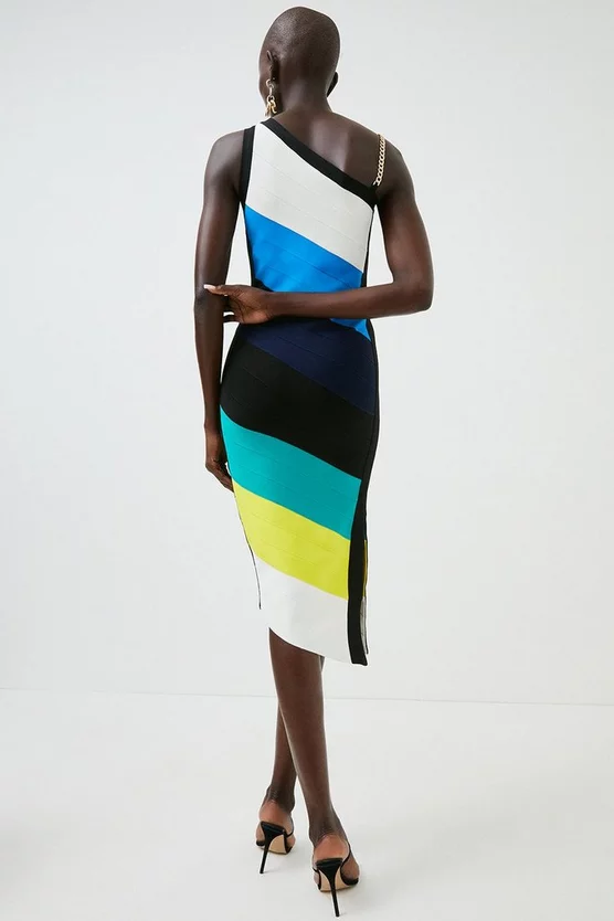 Best Sale ⌛ Karen Millen Asymmetric Colour Block Knit Bandage 👗 Dress 👍 4 Best Sale ⌛ Karen Millen Asymmetric Colour Block Knit Bandage 👗 Dress 👍 - Image 3