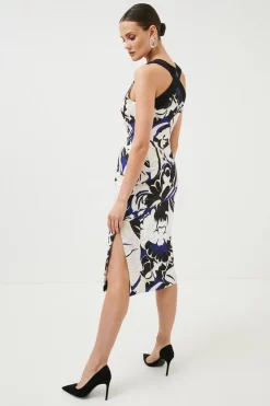 Budget βοΈ Karen Millen Abstract Floral Printed Tailored Pencil Midi π Dress - navy π 9 Budget βοΈ Karen Millen Abstract Floral Printed Tailored Pencil Midi π Dress - navy π -Occasionwear Popular Store bkk01896 navy xl 2