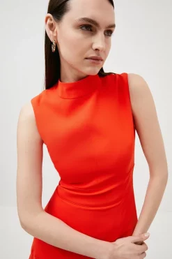 Best deal ✨ Karen Millen Soft Tailored High Low Midi 👗 Dress ✨ -Occasionwear Popular Store bkk01957 red xl 1