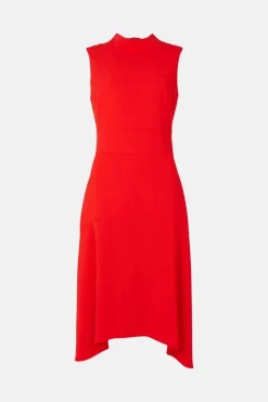 Best deal ✨ Karen Millen Soft Tailored High Low Midi 👗 Dress ✨ -Occasionwear Popular Store bkk01957 red xl 3