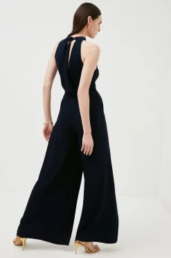 New ๐ Karen Millen Soft Tailored Halter Neck Wide Leg Jumpsuit - navy ๐ 10 New ๐ Karen Millen Soft Tailored Halter Neck Wide Leg Jumpsuit - navy ๐ -Occasionwear Popular Store bkk01959 navy xl 2