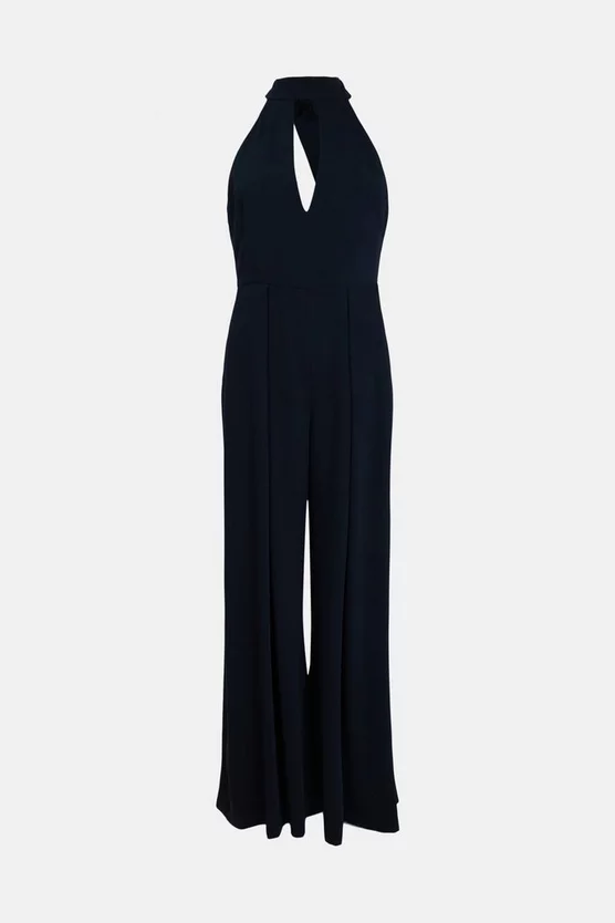 New ๐ Karen Millen Soft Tailored Halter Neck Wide Leg Jumpsuit - navy ๐ 6 New ๐ Karen Millen Soft Tailored Halter Neck Wide Leg Jumpsuit - navy ๐ - Image 4