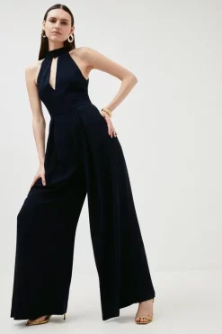 New ๐ Karen Millen Soft Tailored Halter Neck Wide Leg Jumpsuit - navy ๐ 12 New ๐ Karen Millen Soft Tailored Halter Neck Wide Leg Jumpsuit - navy ๐ -Occasionwear Popular Store bkk01959 navy xl 4