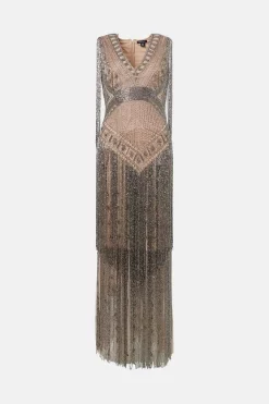 Cheapest 🎁 Karen Millen Beaded Fringed Woven Maxi 👗 Dress 🎉 11 Cheapest 🎁 Karen Millen Beaded Fringed Woven Maxi 👗 Dress 🎉 -Occasionwear Popular Store bkk01987 nude xl 3