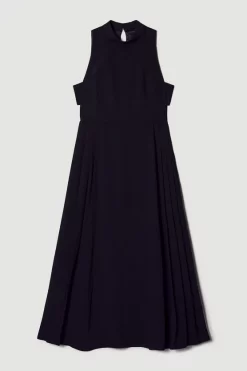 Best Pirce 🧨 Karen Millen Soft Tailored Pleated Panel Midaxi 👗 Dress 😍 -Occasionwear Popular Store bkk01991 black xl 3