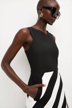 Best Sale 🥰 Karen Millen Compact Stretch Contrast Bodice Stripe Mini 👗 Dress - mono 😍 8 Best Sale 🥰 Karen Millen Compact Stretch Contrast Bodice Stripe Mini 👗 Dress - mono 😍 -Occasionwear Popular Store bkk02004 mono xl 1