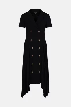 Best Pirce 🎁 Karen Millen Military Tailored Tuxedo Pleated Midi 👗 Dress ⭐ 11 Best Pirce 🎁 Karen Millen Military Tailored Tuxedo Pleated Midi 👗 Dress ⭐ -Occasionwear Popular Store bkk02016 black xl 3