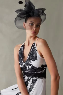 Hot Sale 🔔 Karen Millen Mixed Lace & Embroidered Woven Halter Maxi 🥰 -Occasionwear Popular Store bkk02029 ivory xl 2