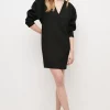 Best Pirce 😍 Karen Millen Compact Stretch Sleeved V Neck Pencil Mini 👗 Dress ❤️ -Occasionwear Popular Store bkk02037 black xl
