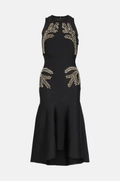 Brand new 🎉 Karen Millen Embellished High Low Hem Midi Bandage 👗 Dress 🤩 -Occasionwear Popular Store bkk02100 black xl 3