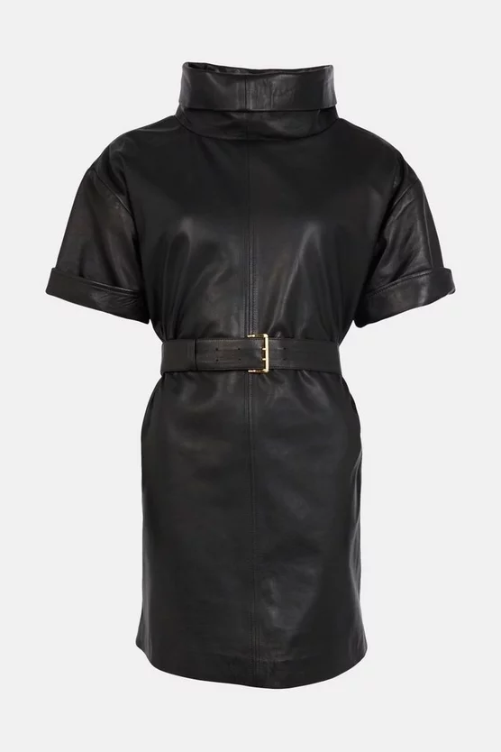 Cheap โค๏ธ Karen Millen Leather Relaxed Belted Mini ๐ Dress - black ๐คฉ 6 Cheap โค๏ธ Karen Millen Leather Relaxed Belted Mini ๐ Dress - black ๐คฉ - Image 4