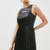 Flash Sale 🎁 Karen Millen Leather Lace Detail Cut Out A Line Mini 👗 Dress 🌟 1 Flash Sale 🎁 Karen Millen Leather Lace Detail Cut Out A Line Mini 👗 Dress 🌟 -Occasionwear Popular Store bkk02147 black xl