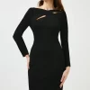 Best Sale 🤩 Karen Millen Italian Structured Rib Cross Over Pencil Midi 👗 Dress ⭐ -Occasionwear Popular Store bkk02167 black xl