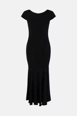 Best Pirce 🎁 Karen Millen Compact Stretch Viscose Fishtail Midaxi 👗 Dress 🎉 -Occasionwear Popular Store bkk02212 black xl 3