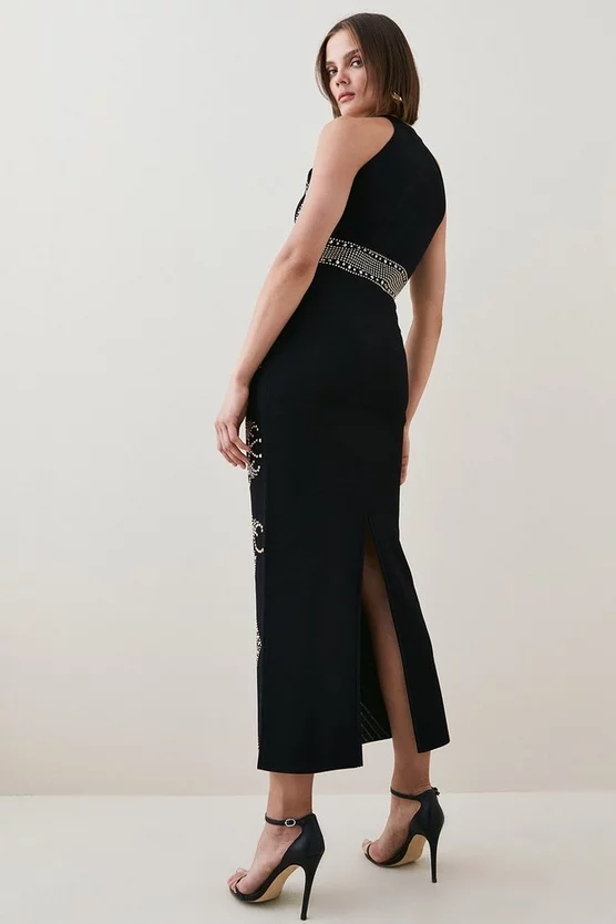 Budget ๐งจ Karen Millen All Over Baroque Hot Fix Halter Neck Neck Midaxi ๐ Dress โค๏ธ 5 Budget ๐งจ Karen Millen All Over Baroque Hot Fix Halter Neck Neck Midaxi ๐ Dress โค๏ธ - Image 3