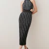 Best Sale ✔️ Karen Millen Petite Geo Jacquard Knit Pencil Midi 👗 Dress - black 🔥 -Occasionwear Popular Store bkk02513 black xl