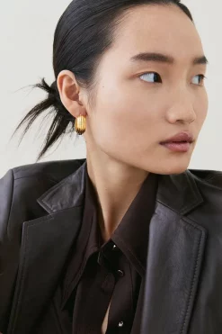 Buy 🔥 Karen Millen Gold Plated Stainless Steel Hoops 💯