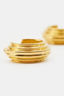 Buy 🔥 Karen Millen Gold Plated Stainless Steel Hoops 💯 -Occasionwear Popular Store bkk02582 gold xl 3